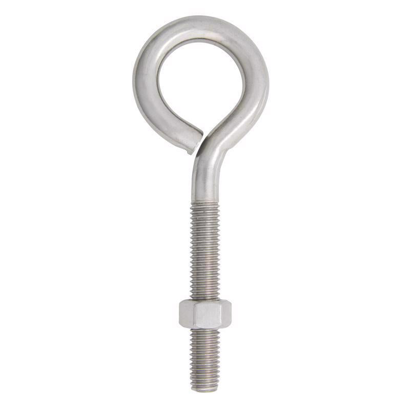 Hampton 1/2 in. X 6 in. L Stainless Stainless Steel Eyebolt Nut Included (Pack of 5)
