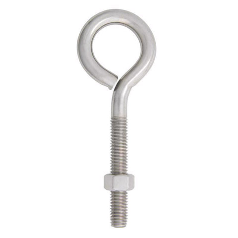 Hampton 1/2 in. X 6 in. L Stainless Stainless Steel Eyebolt Nut Included (Pack of 5)