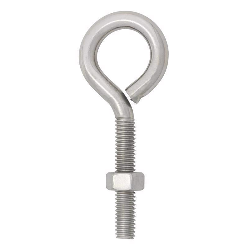 Hampton 5/16 in. X 3-1/4 in. L Stainless Stainless Steel Eyebolt Nut Included (Pack of 5)