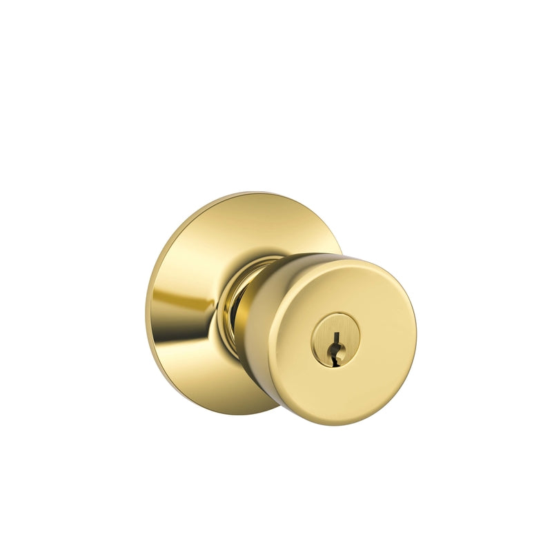 Schlage Bell Bright Brass Entry Lockset 1-3/4 in. (Pack of 4)