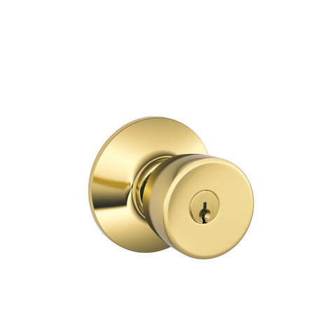 Schlage Bell Bright Brass Entry Lockset 1-3/4 in. (Pack of 4)