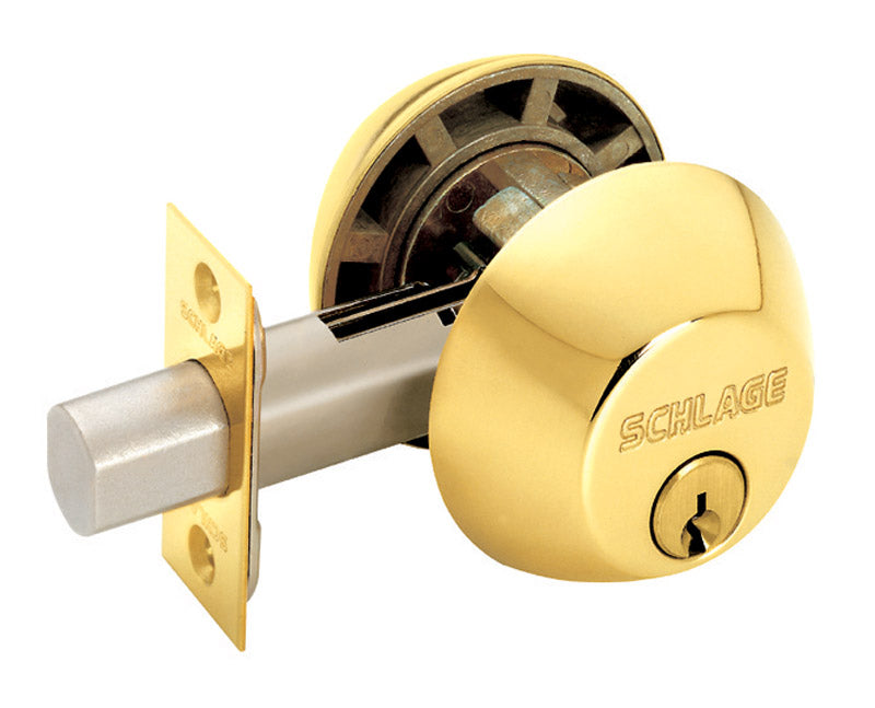 Cerrojo de doble cilindro Schlage Serie B en latón brillante (paquete de 4)