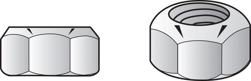 HILLMAN 10 in. Zinc-Plated Steel USS Nylon Lock Nut 1 pk (Pack of 10)