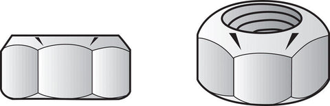 HILLMAN 10 in. Zinc-Plated Steel USS Nylon Lock Nut 1 pk (Pack of 10)
