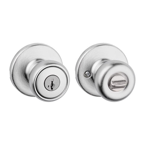 Kwikset Tylo Satin Chrome Entry Lockset K3 1-3/4 in.