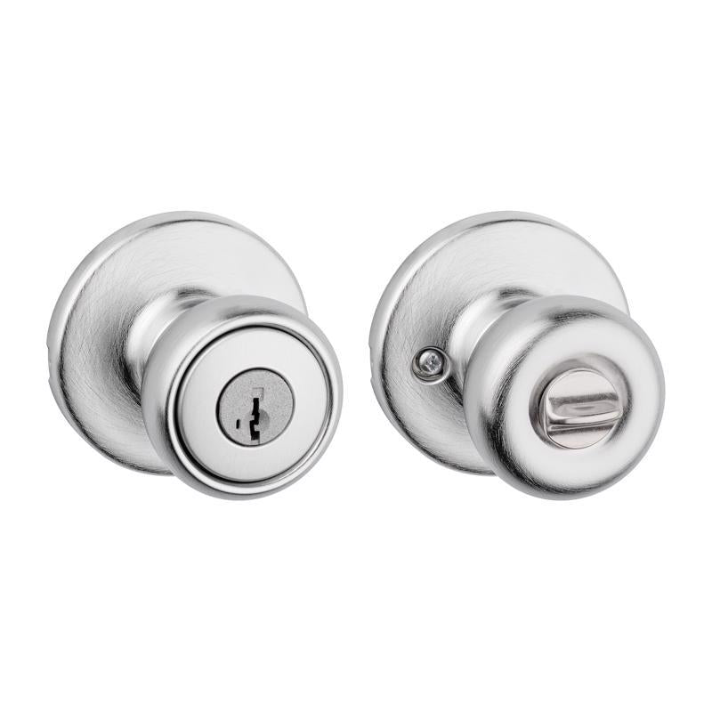 Kwikset Tylo Traditional Satin Chrome Entry Lockset K3 1-3/4 in.