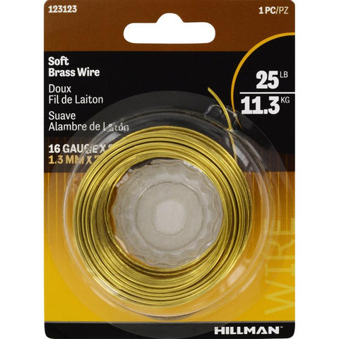 HILLMAN 25 ft. L Brass 16 Ga. Hobby Wire (Pack of 10)
