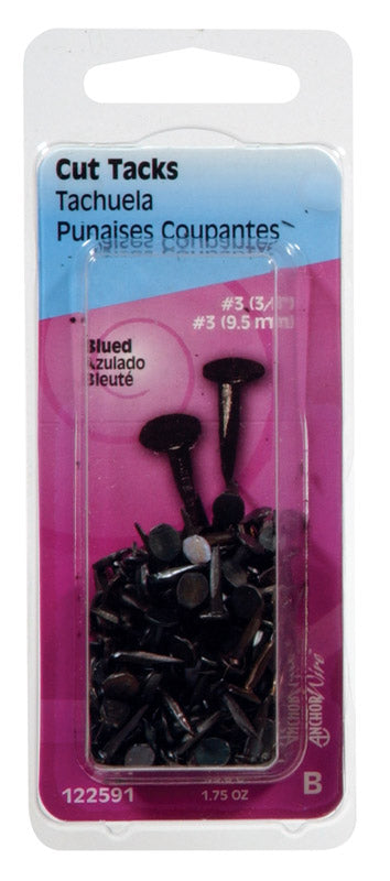 HILLMAN Anchor Wire No. 3 X 3/8 in. L Blue Steel Cut Tacks 1 pk (Pack of 6)