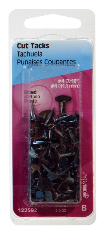 HILLMAN Anchor Wire No. 4 X 7/16 in. L Blue Steel Cut Tacks 1 pk (Pack of 6)