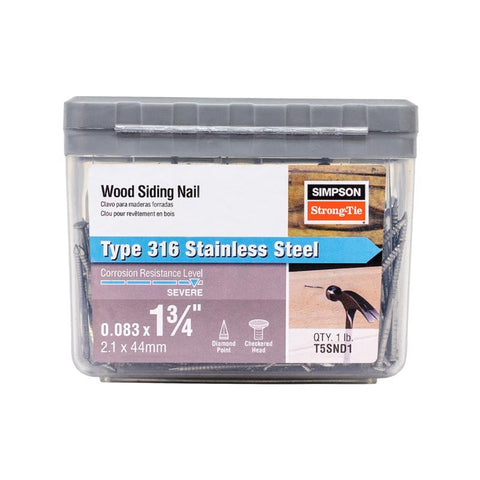 Simpson Strong-Tie 5D 1-3/4 in. Siding Stainless Steel Nail Round Head 1 lb