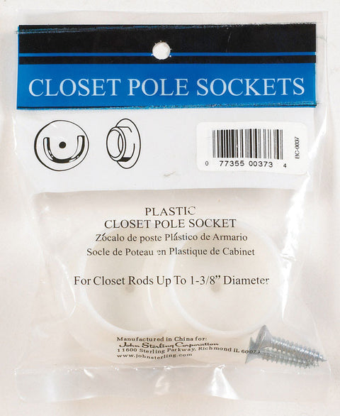John Sterling Pro 1-3/8 in. L X 1-3/8 in. D Powder Coated Plastic Rod Socket (Pack of 25)