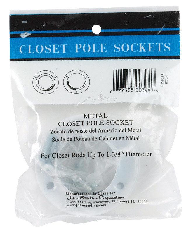 John Sterling Pro 1-3/8 in. L X 1-3/8 in. D Powder Coated Steel Rod Socket (Pack of 25)