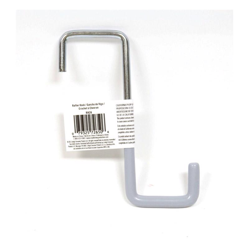 Crawford 5.75 in. L Vinyl Coated Gray Steel Large Rafter Hook 20 lb. cap. 1 pk (Pack of 25)