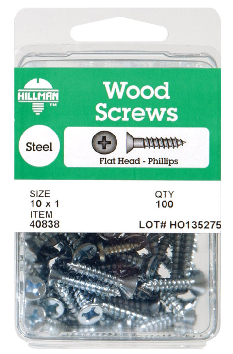 HILLMAN No. 8 X 1 in. L Phillips Zinc-Plated Coarse Wood Screws 1 pk (Pack of 5)