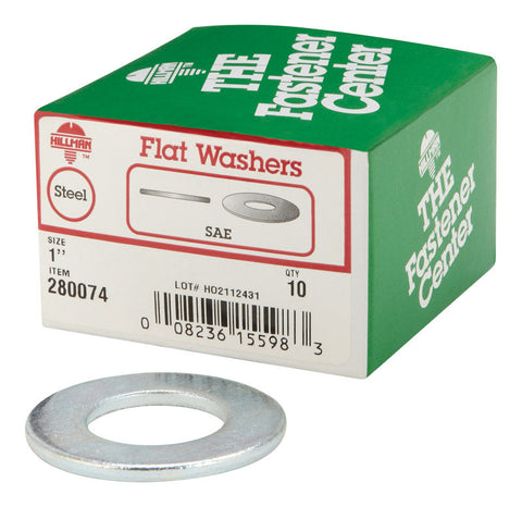 HILLMAN Zinc-Plated Steel 1 in. SAE Flat Washer 1 pk