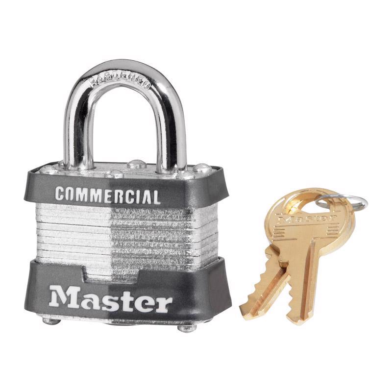 Master Lock 1-9/16 in. W Steel 4-Pin Cylinder Exterior Padlock (Pack of 6)