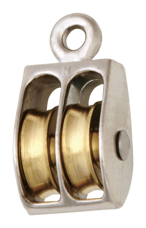 Campbell 1 in. D Nickel Copper Ridge Eye Double Sheave Rigid Eye Pulley (Pack of 10)