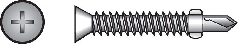 HILLMAN No. 12 Ga. X 2 in. L Phillips Flat Head Sheet Metal Screws 1 pk