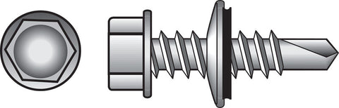HILLMAN No. 10 Ga. X 1 in. L Hex Hex Washer Head Self-Drilling Screws 100 pk