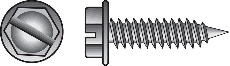 HILLMAN No. 6 Ga. X 3/8 in. L Slotted Hex Washer Head Self-Piercing Screws 1 pk