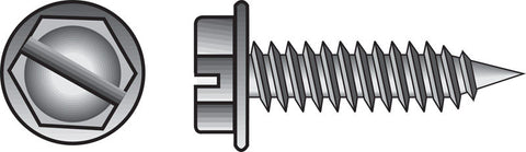 HILLMAN No. 8 Ga. X 1/2 in. L Slotted Hex Washer Head Sheet Metal Screws 1 pk