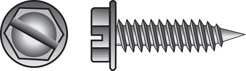 HILLMAN No. 10 Ga. X 3/4 in. L Slotted Hex Washer Head Sheet Metal Screws 1 pk