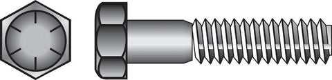 HILLMAN 9/16 in. D X 4-1/2 in. L Heat Treated Steel Hex Head Cap Screw 25 pk