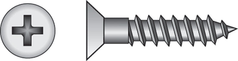HILLMAN No. 12 X 1-1/2 in. L Phillips Zinc-Plated Coarse Wood Screws 50 pk (Pack of 5)