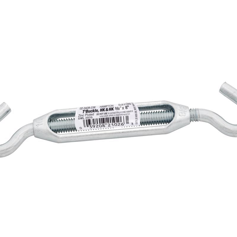 Hampton Zinc-Plated Aluminum/Steel 0.327 in. D Turnbuckle 350 lb 8 in. L (Pack of 5)