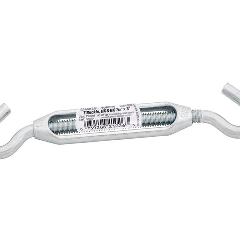 Hampton Zinc-Plated Aluminum/Steel 0.327 in. D Turnbuckle 350 lb 8 in. L (Pack of 5)