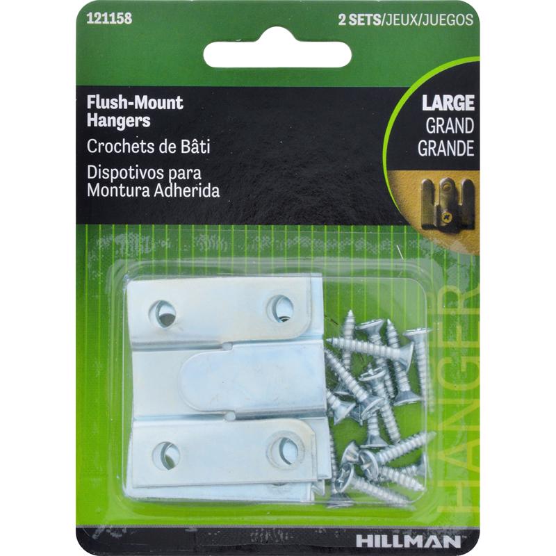 HILLMAN Zinc Silver Flush-Mount Picture Hanger 2 pk (Pack of 10)