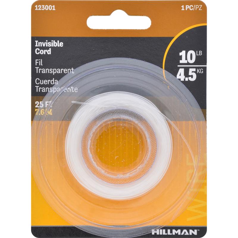 HILLMAN 25 ft. L Plastic 18 Ga. Invisible Cord (Pack of 10)