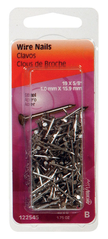 HILLMAN Anchor Wire 5/8 in. Wire Bright Steel Nail Flat Head (Pack of 6)