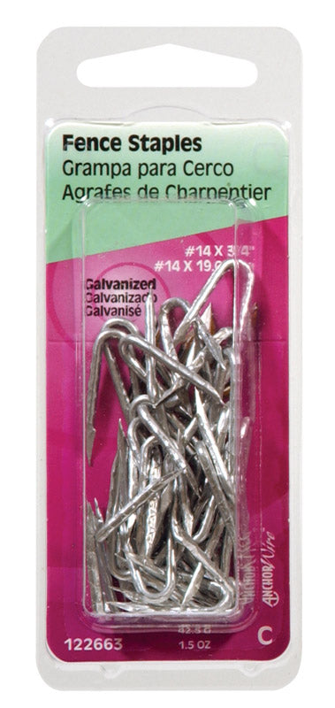 HILLMAN 3/4 in. W X 3/4 in. L Galvanized Steel Fence Staples 14 Ga. 1 oz 0 lb (Pack of 6)