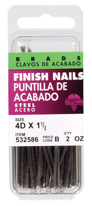 HILLMAN 4D 1-1/2 in. Finishing Polished Steel Nail Large Head (Pack of 6)