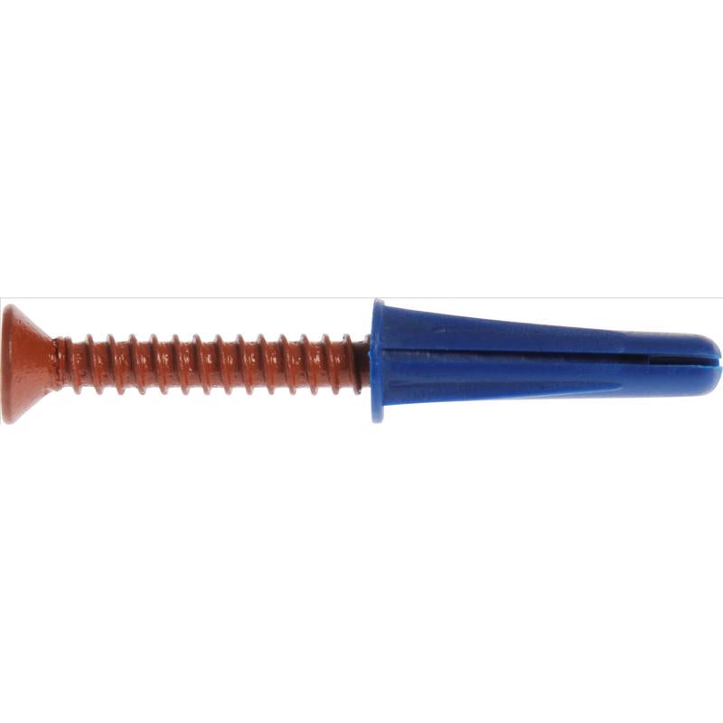 HILLMAN 0.4 in. D X 1 in. L Plastic Flat Head Conical Anchor 4 pk (Pack of 10)