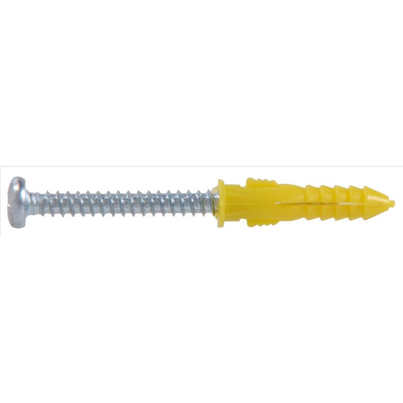 HILLMAN 0.164 in. D X 7/8 in. L Plastic Pan Head Ribbed Anchor 6 pk (Pack of 6)