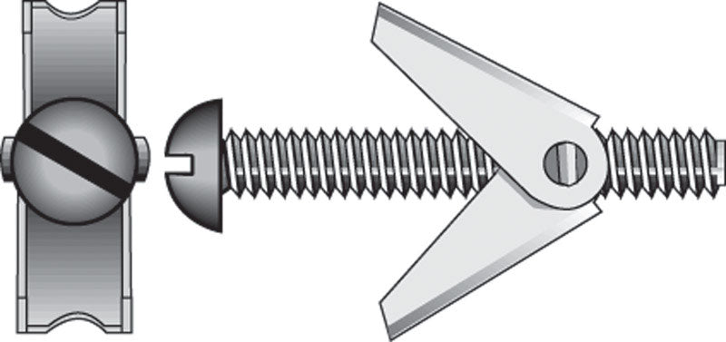 HILLMAN 3/16 in. D X 3 in. L Round Zinc-Plated Steel Toggle Bolt 2 pk (Pack of 10)