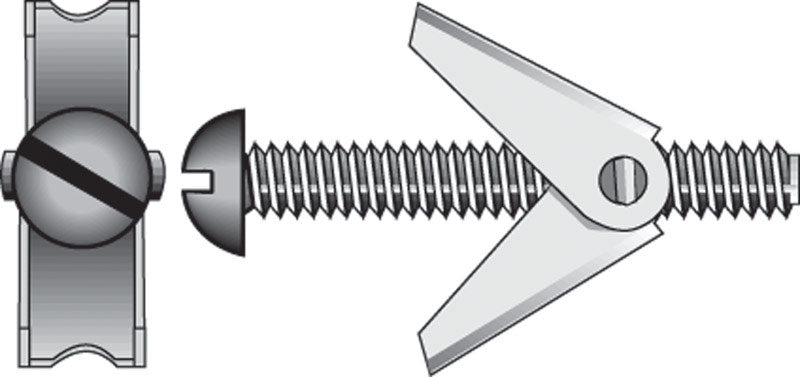 HILLMAN 1/8 in. D X 3 in. L Round Zinc-Plated Steel Toggle Bolt 15 pk (Pack of 5)