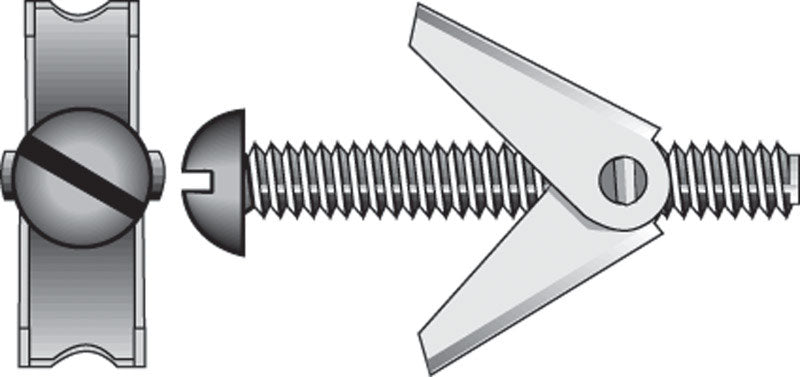 HILLMAN 3/16 in. D X 4 in. L Round Zinc-Plated Steel Toggle Bolt 8 pk (Pack of 5)