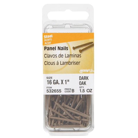 HILLMAN 1 in. Panel Coated Carbon Steel Nail Flat Head 77 pk (Pack of 6)