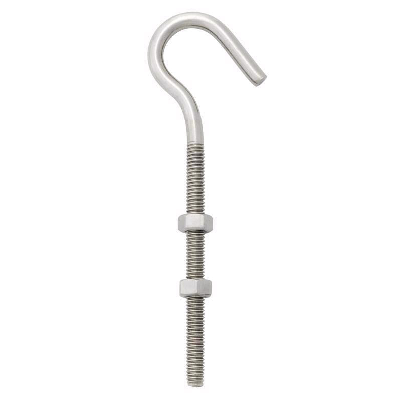 Hampton Medium Stainless Steel 6 in. L Clothesline Hook 160 lb 1 pk (Pack of 5)