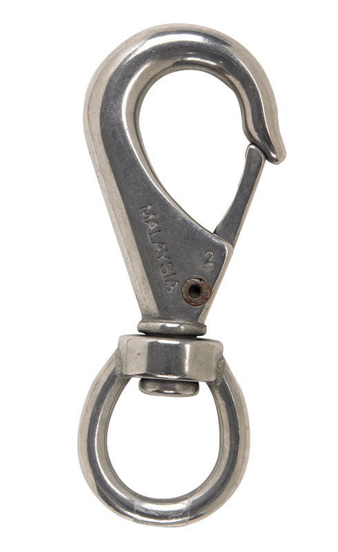 Campbell 7/16 in. D X 3-11/16 in. L Polished Stainless Steel Quick Snap 220 lb (Pack of 10)