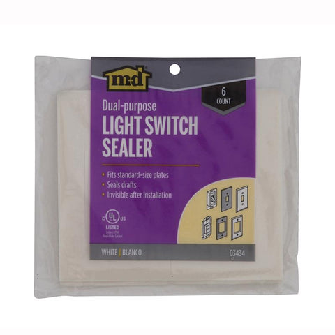 M-D Building Products White Foam Wall Plate Sealers 6 pk