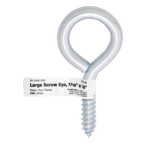 Hampton 7/16 in. D X 3-7/8 in. L Zinc-Plated Steel Screw Eye 325 lb. cap. 10 pk (Pack of 10)