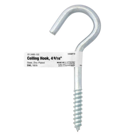 Hampton Small Steel 4.5625 in. L Ceiling Hook 160 lb 1 pk (Pack of 20)