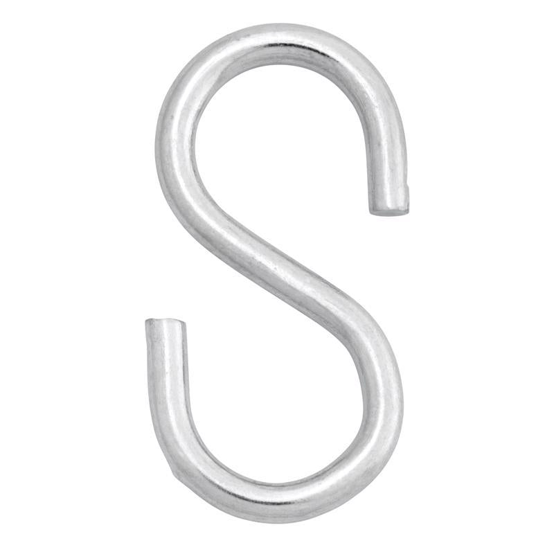 Hampton Medium Zinc-Plated Silver Steel 2.125 in. L S-Hook 55 lb 1 pk (Pack of 20)