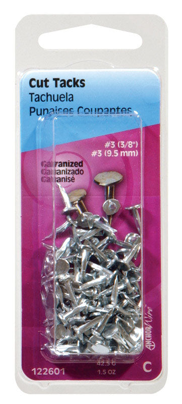 HILLMAN No. 12 X 11/16 in. L Galvanized Silver Steel Cut Tacks 1 pk (Pack of 6)