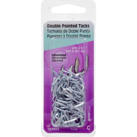 HILLMAN No. 11 X 1/2 in. W X 1/2 in. L Galvanized Steel Double Point Tack Staple 11 Ga. 1 oz (Pack of 6)