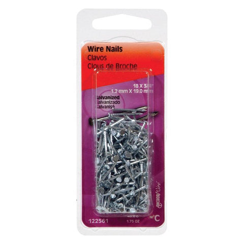 HILLMAN No. 16 1-1/4 in. Wire Galvanized Steel Nail Flat Head 1 oz (Pack of 6)